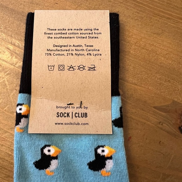 NWT Sock Club Item #1001 Blue Orange Toucan Socks Cotton Blend - Picture 3 of 3